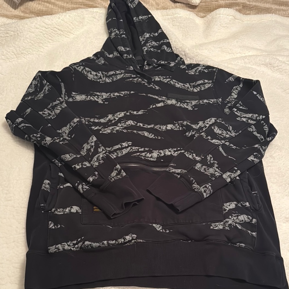 Hoonigan Black and Gray Lightweight Shirt Jacket with Abstract Pattern